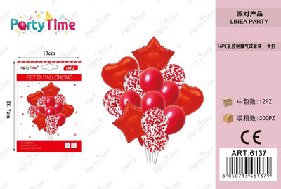 *SET PALLONCINI ROSSO STELLA CUORE