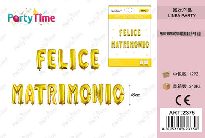 *PALLONCINO FELICE MATRIMONIO ORO