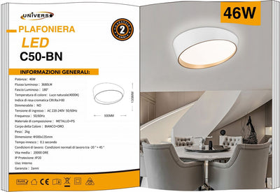 LAMPADARIO DA SOFFITTO/45W/4000K