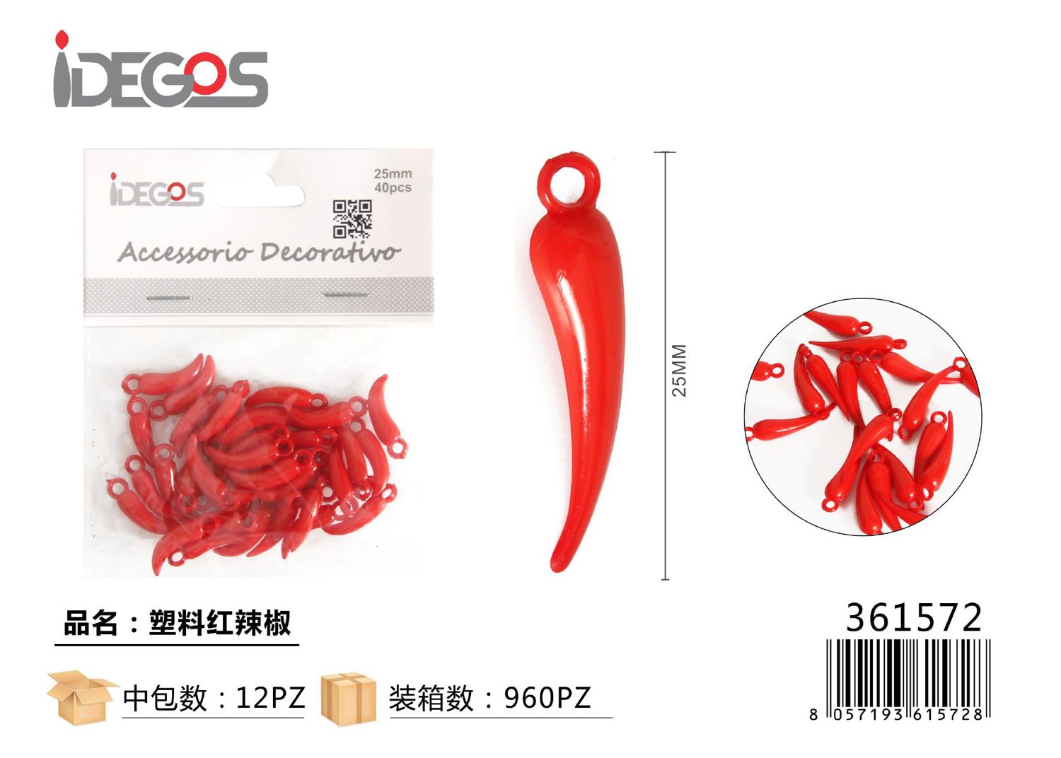 ACC/DECORATIVI A PEPERONCINI ROSSO