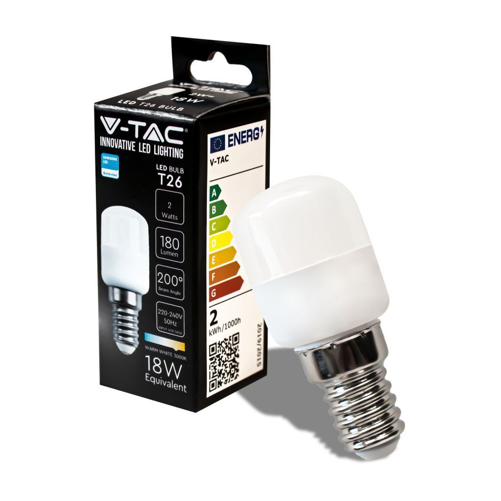 V-TAC PRO Lampadina LED Chip Samsung E14 2W ST26 3000K