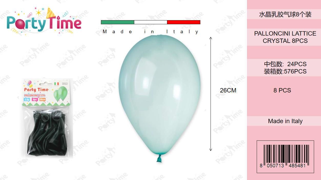 *BUSTINA PALLONCINI GOMMA CRYSTAL VERDE PZ8