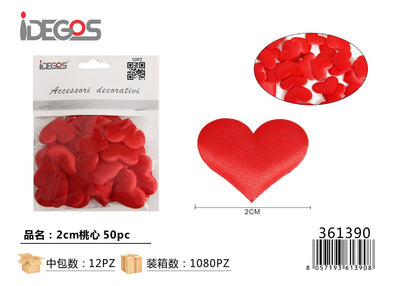 ACC/DECORATIVI A CUORICINI ROSSO 2CM 50PZ