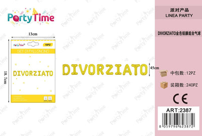 *SET DI PALLONCINO DIVORZIATO ORO