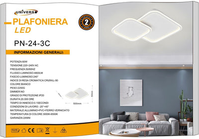 LAMPADARIO DA SOFFITTO/60W/3000K-6500K