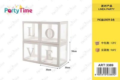 *SCATOLA PVC 30*30*30 LOVE BIANCO