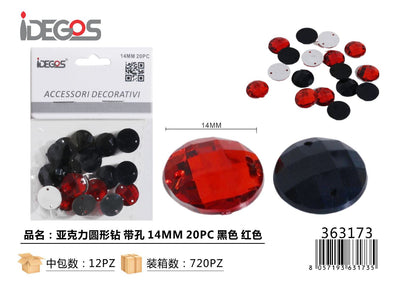 ACC/DECORATIVI CRISTALI ROSSO NERO