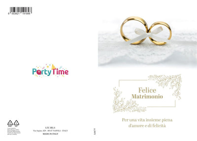 BIGLIETTO MATRIMONIO C/FOIL ORO