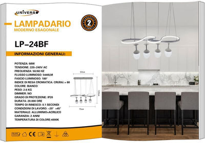 LAMPADARIO DA SOFFITTO /68W/6500K