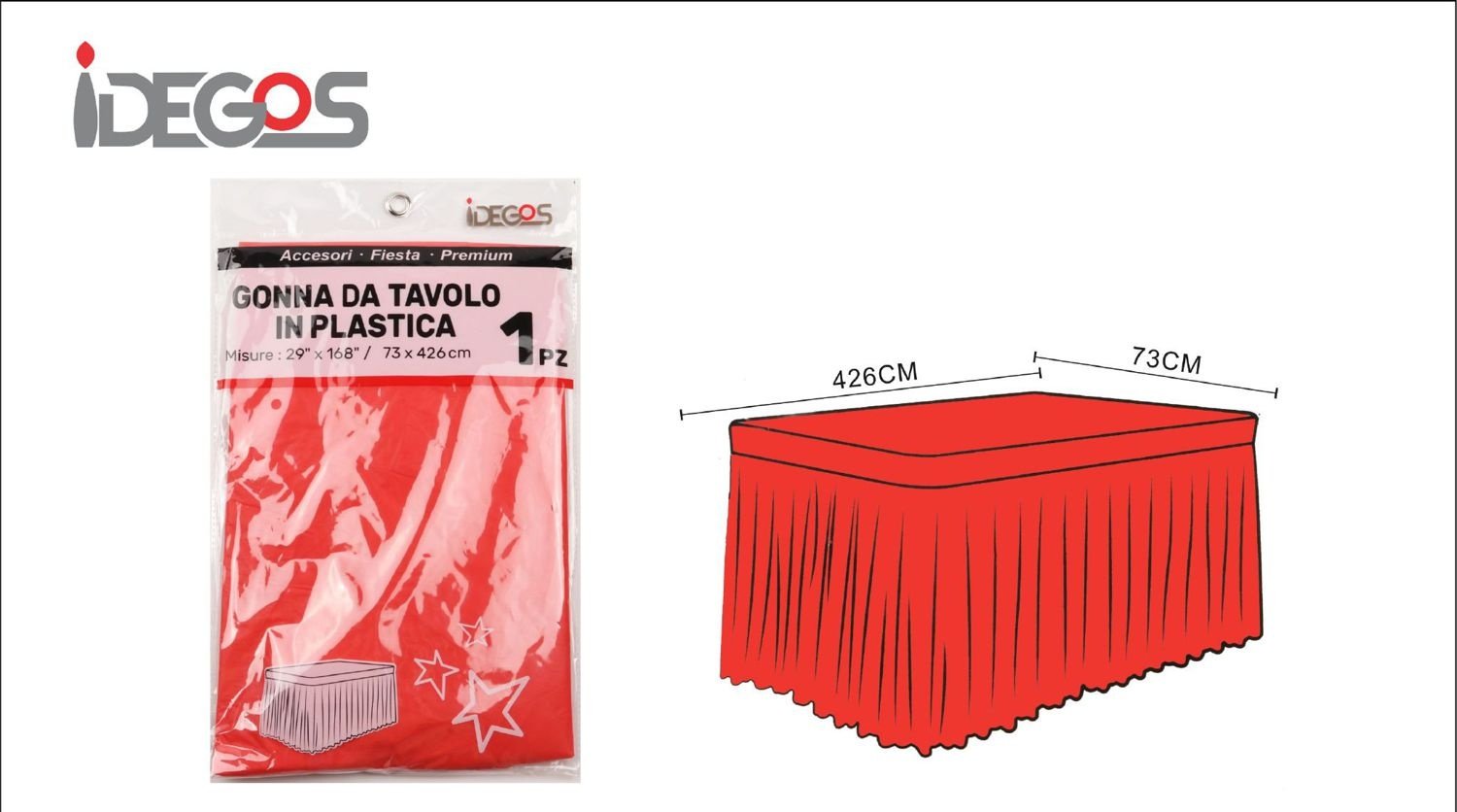 GONNA DA TAVOLO 73*426 ROSSO