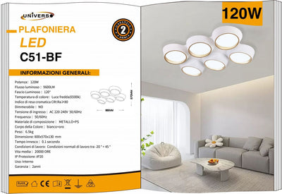 LAMPADARIO DA SOFFITTO/120W/6500K