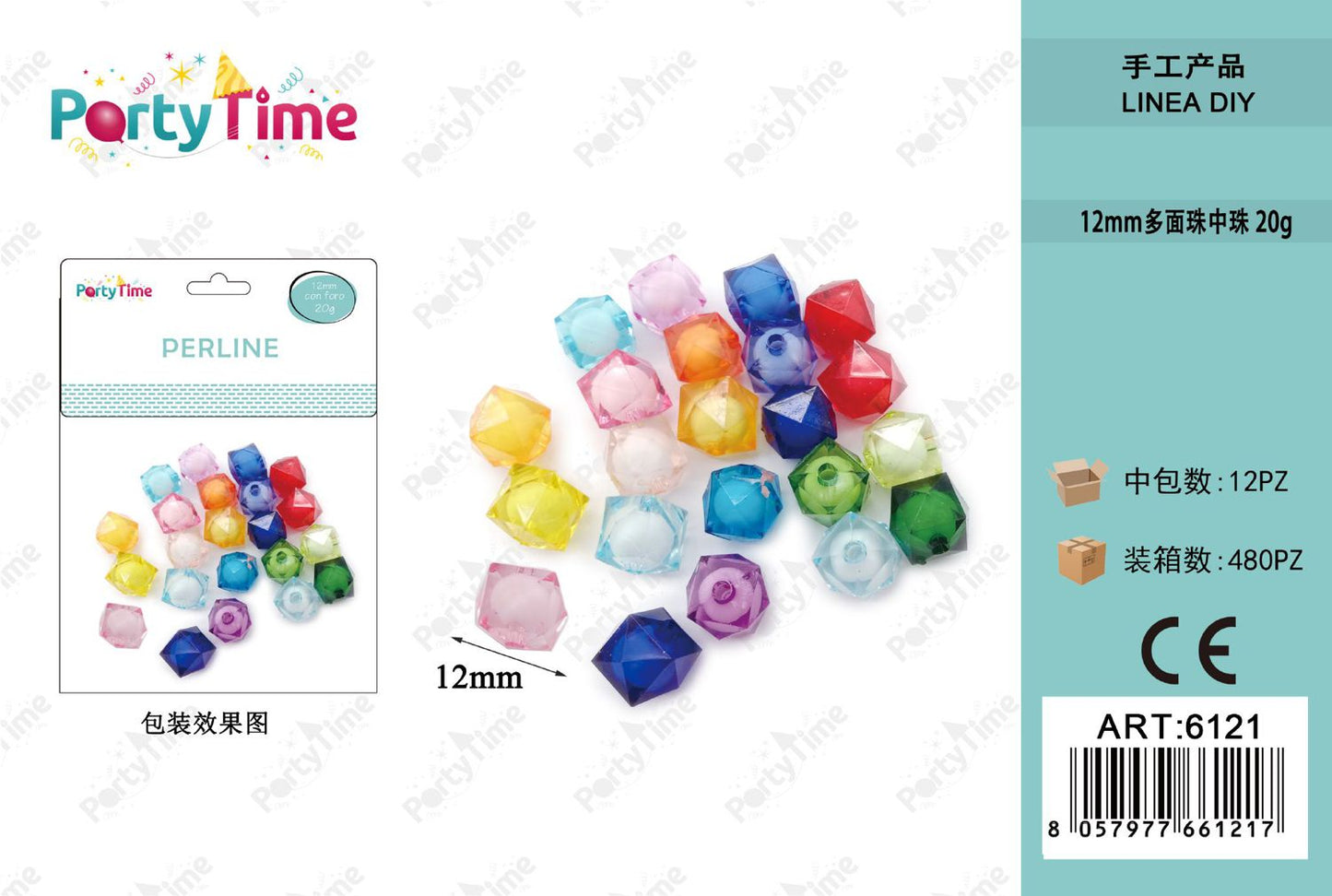 *PERLINE COLORE MISTO 12mm