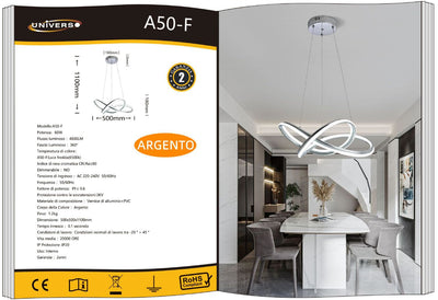 LAMPADARIO DA SOFFITTO/60W 6500K