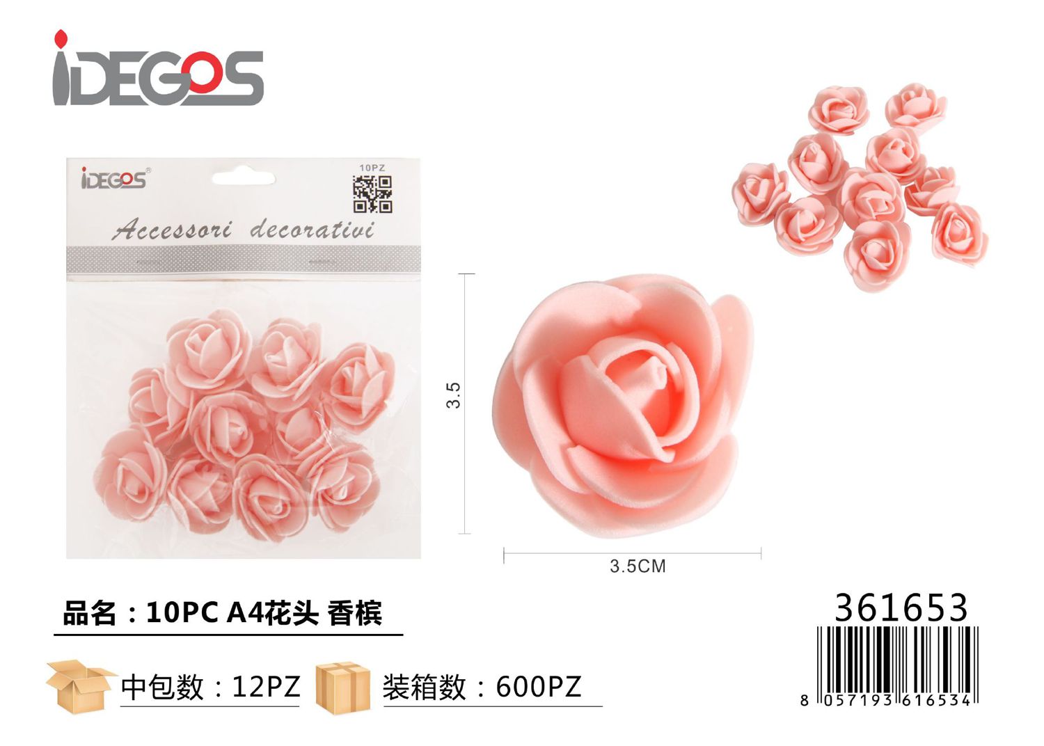 FIORI ROSE ROSA CIPRIA 10PZ