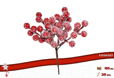 PICK CON BACCHE ROSSE E DECORAZIONI