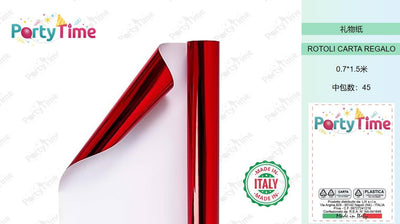 CARTA REGALO METALLIZZATO ROSSO 0.7*1.5