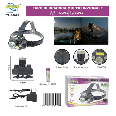 FARI RICARICABILI T6 TE-B0078