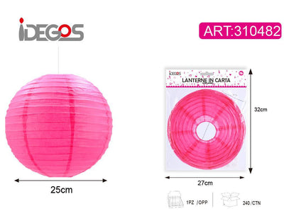 ACCESSORI FESTA LANTERNA FILO ACCIAIO 25CM 1PZ MAGENTA