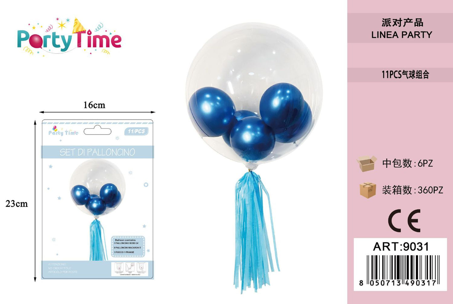 *set di palloncini blu