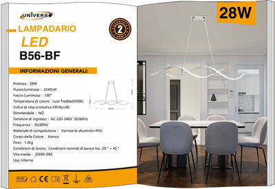 LAMPADARIO DA SOFFITTO/28W/6500K