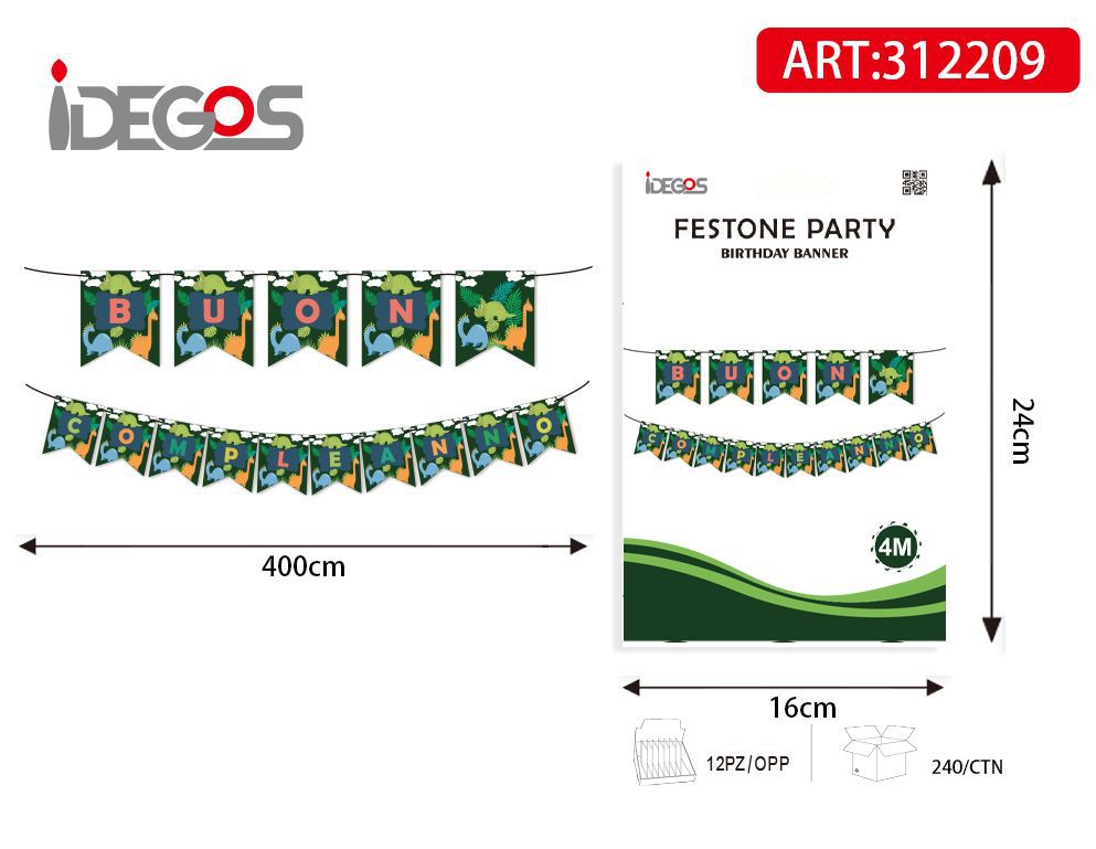 FESTONE DI CARTA DINOSAURO