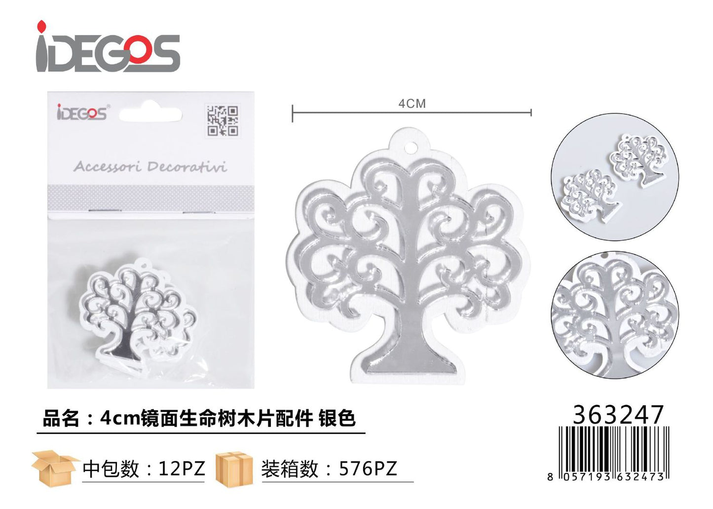 ACC/DECORATIVI ALBERO DELLA VITA ARGENTO