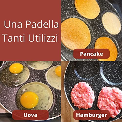 NAMAI- Padella Per Pancake Antiaderente - per Uova- Manico Removibile- Alluminio Pressofuso - 23 cm Diametro