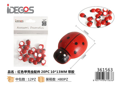 COCCINELLE ROSSE ADESIVE 10*13MM 20PZ