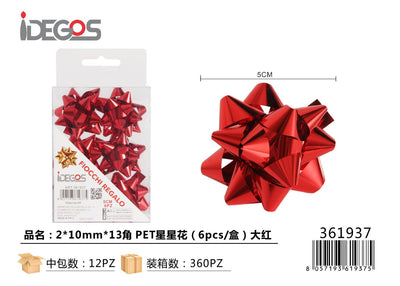 FIOCCO DA REGALO STELLE PET 2*10MM*13 6PZ