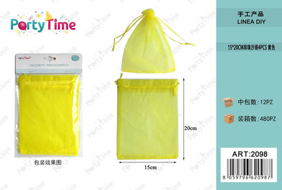 *SACCHETTI PORTACONFETTI 15*20cm 4pz giallo