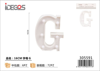 LETTERE CON LUCI LED G 16CM