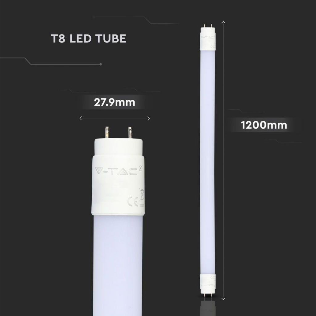 V-TAC Tubo LED T8 18W G13 120cm in Nanoplastica 6400K