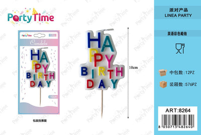 *10cm candela happy birthday colore misto 1pcs