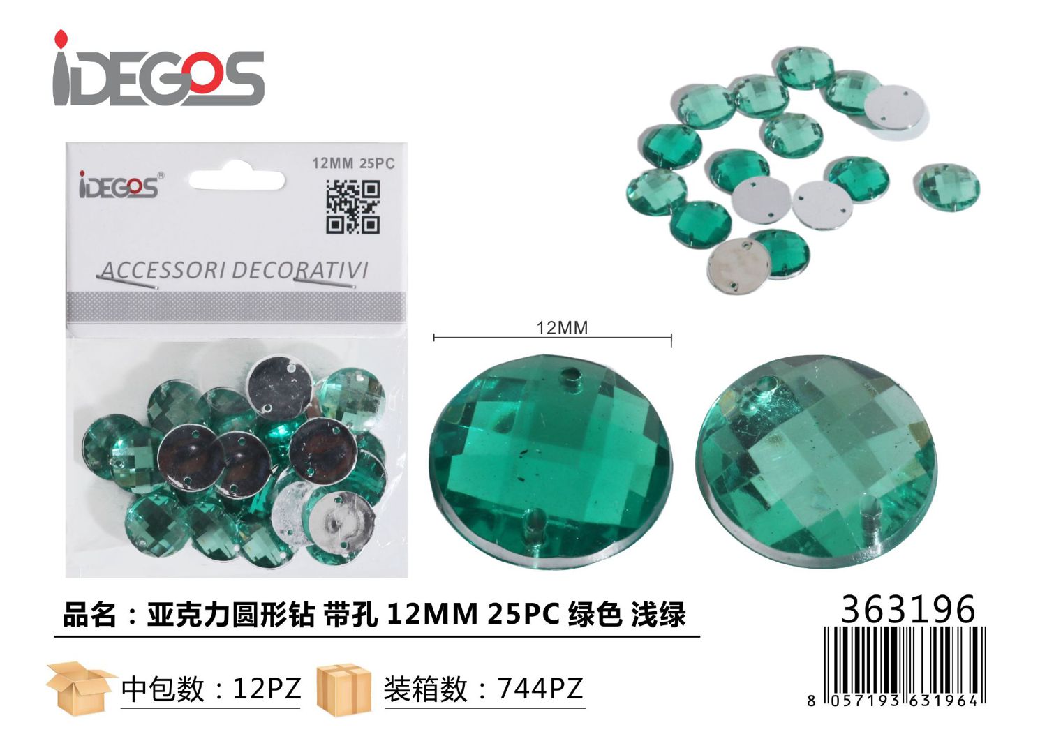 ACC/DECORATIVI CRISTALI VERDE