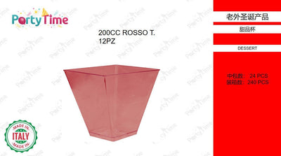 COPPETTA QUADRO 200CC ROSSO T. 12PZ