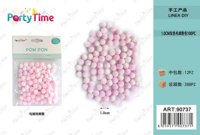 *POM PON BICLORE 1CM 100PZ