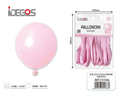 PALLONCINI IN LATTICE MACARON ROSA 10PZ 2.2G