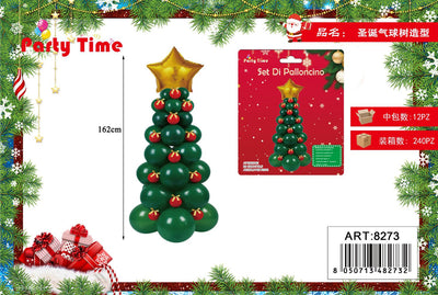 *SET DI PALLONCINO ALBERO DI NATALE ROSSO VERDE