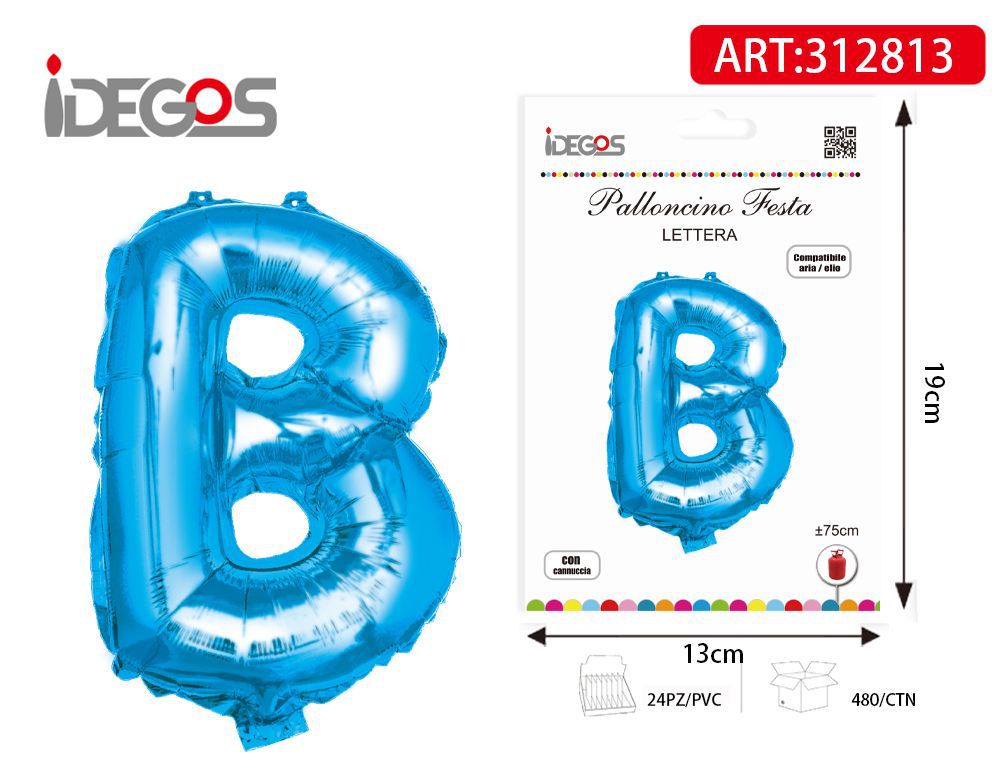 PALLONCINO 75CM BLU LETTERE B