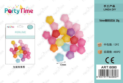 *PERLINE A FIORE COLORE MISTO 16MM