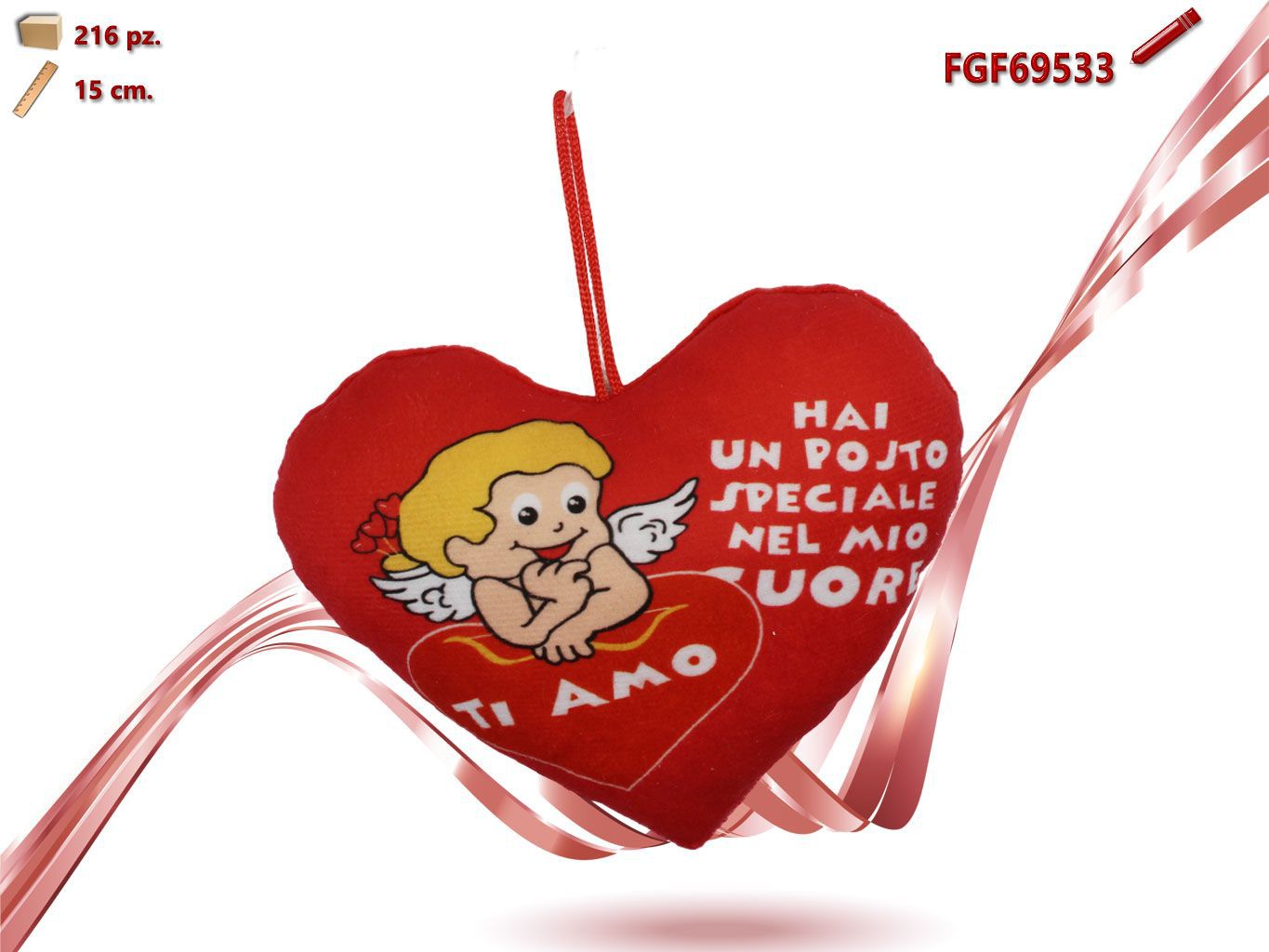 CUORE PELUCHE CON DISEGNO