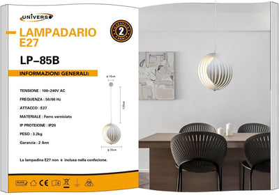 LAMPADARIO DA SOFFITTO/1XE27