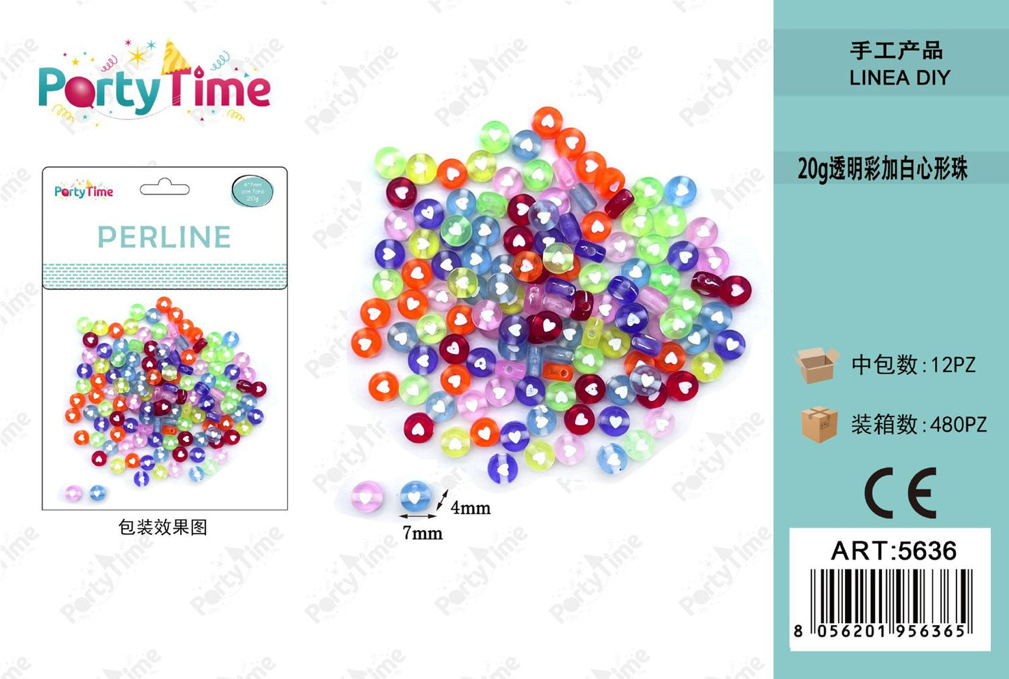 *perline colore misto 4*7mm