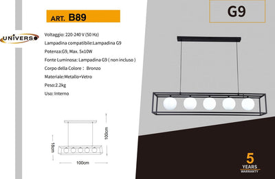 LAMPADARIO DA SOFFITTO/5XG9