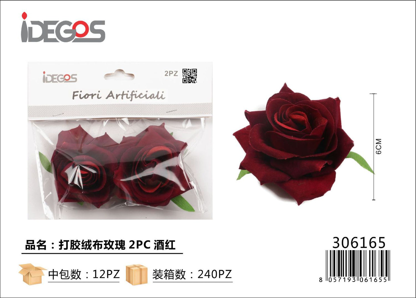 FIORE ROSE FINTI VINO ROSSO 2PZ