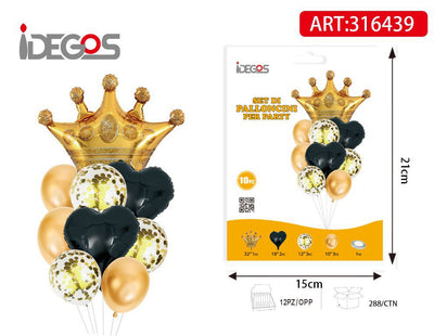 SET DI PALLONCINI CORONA ORO