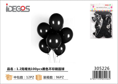 PALLONCINI DA 100PZ 1.2G MATTE NERO