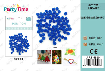 *POM PON 1CM 80PZ BLU