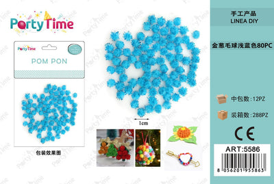 *POM PON 1CM 80PZ BLU