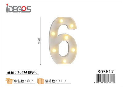 NUMERO DI LUCE LED 6 16CM